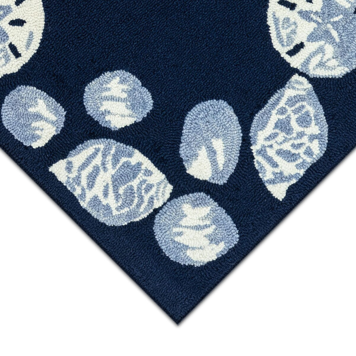 Liora Manne Capri Seashell Border Indoor/Outdoor Rug Navy