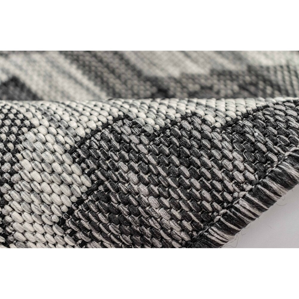 Churchill Black Geo Indoor/ Outdoor Rug by Havenside Home