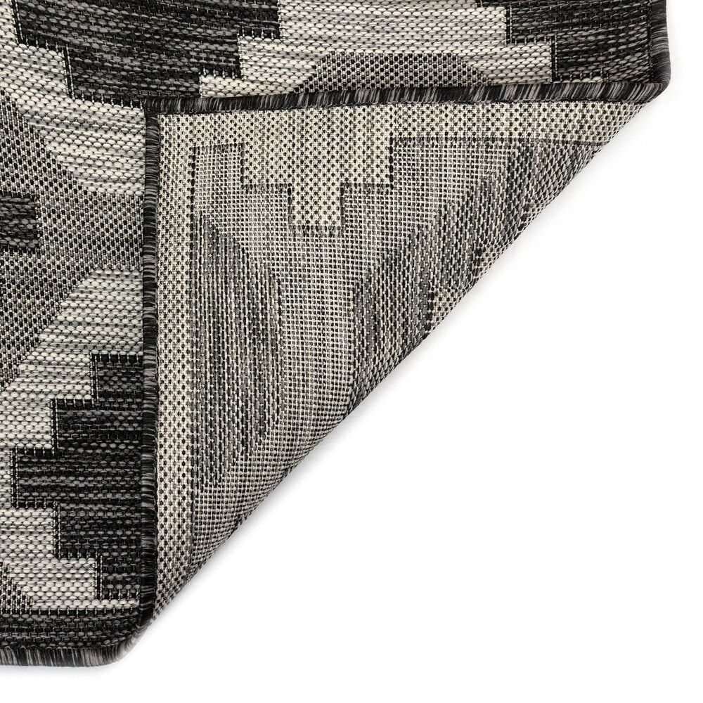 Churchill Black Geo Indoor/ Outdoor Rug by Havenside Home