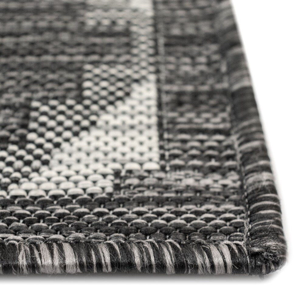 Churchill Black Geo Indoor/ Outdoor Rug by Havenside Home
