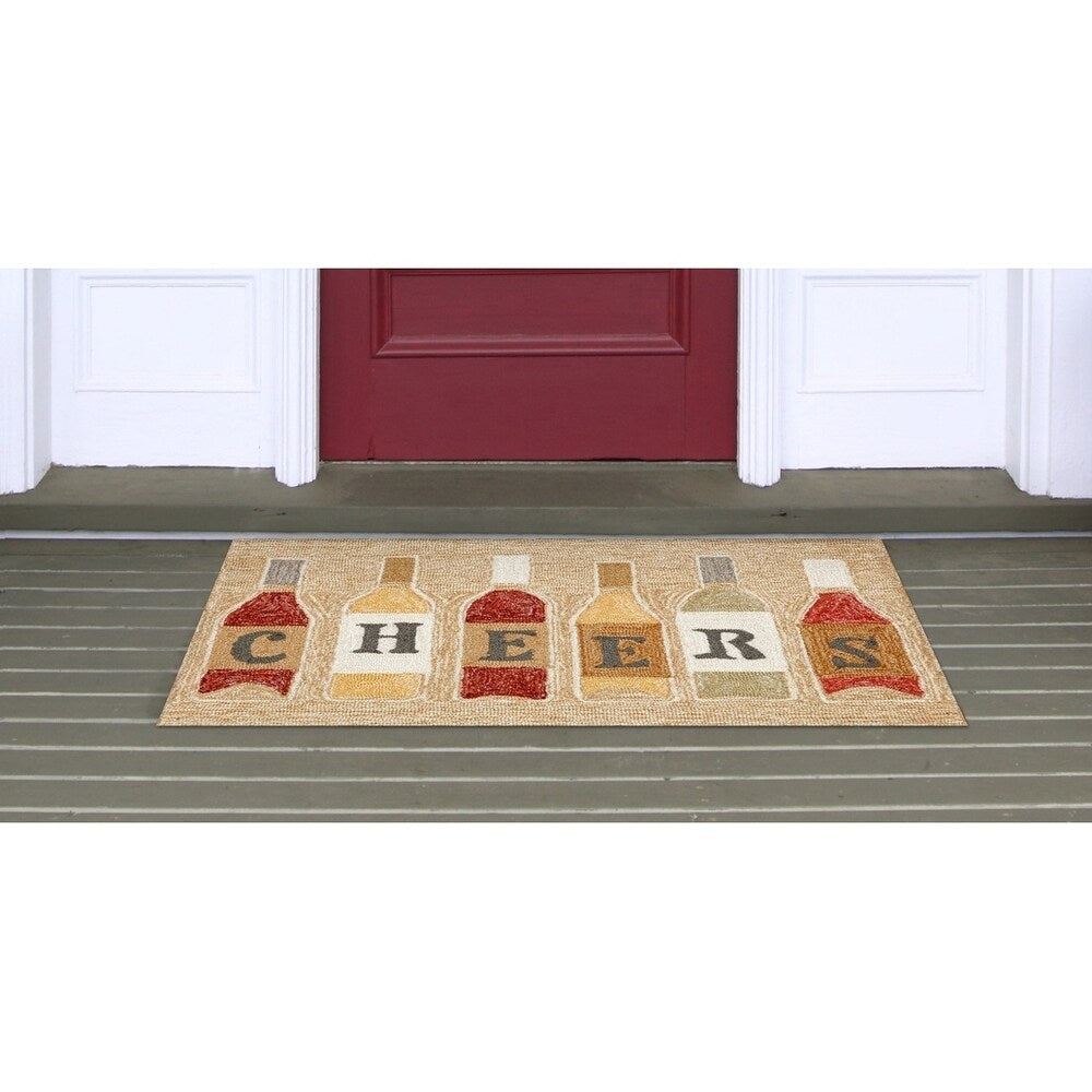 Liora Manne Frontporch Cheers Indoor/Outdoor Rug Rose 24"X36"