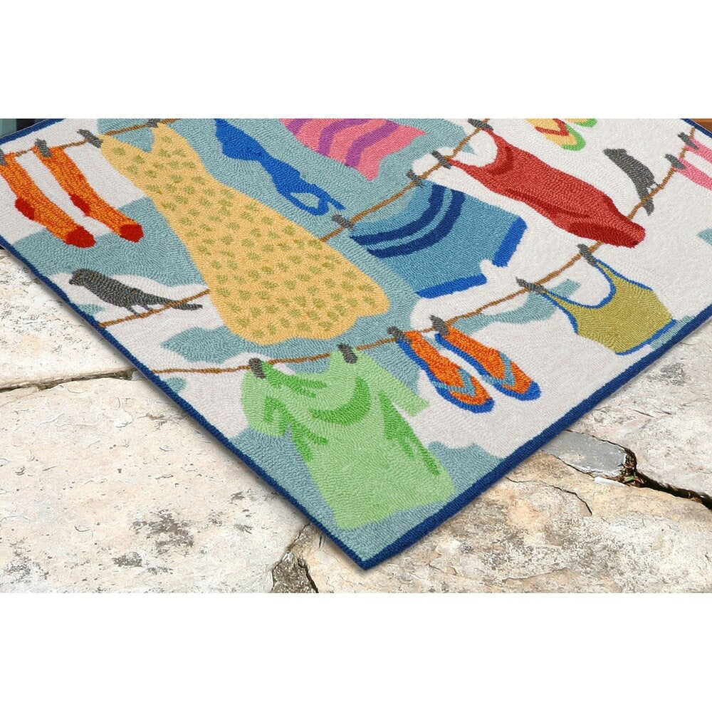 Liora Manne Frontporch Clothes Line Indoor/Outdoor Rug Multi 20"X30"