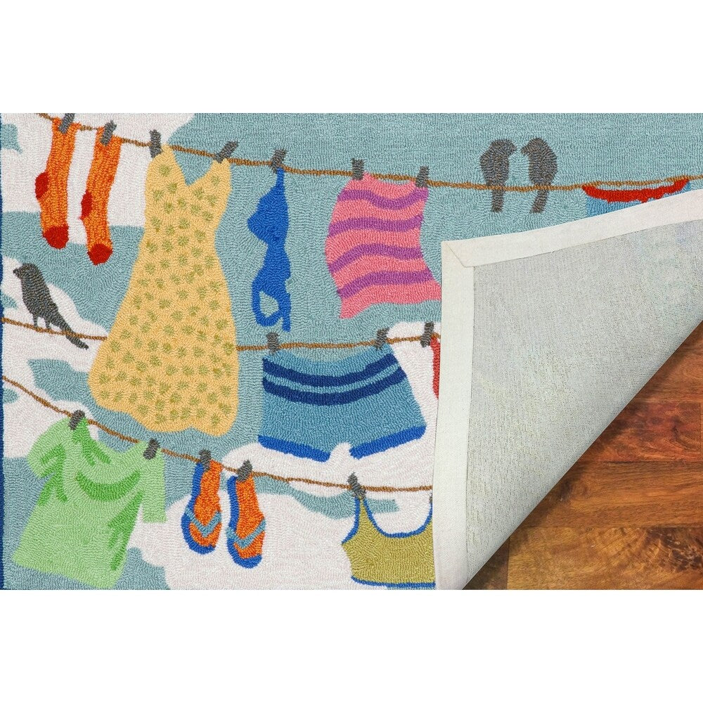 Liora Manne Frontporch Clothes Line Indoor/Outdoor Rug Multi 20"X30"