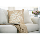 Liora Manne Frontporch Turtle Indoor/Outdoor Pillow Neutral 18" Square
