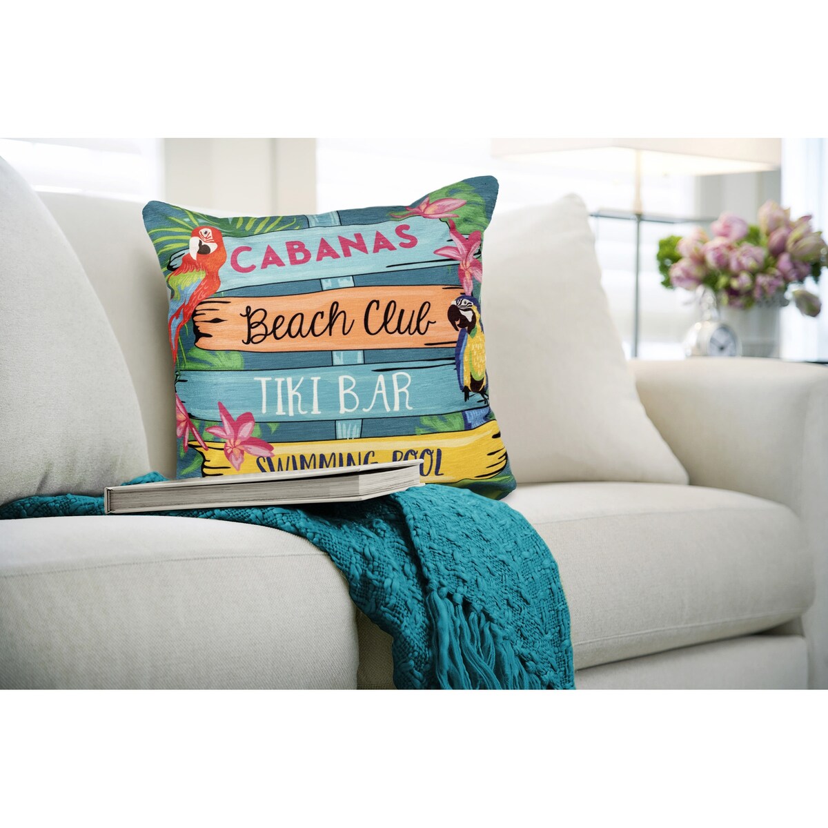 Liora Manne Illusions Summer Signs Indoor/Outdoor Pillow