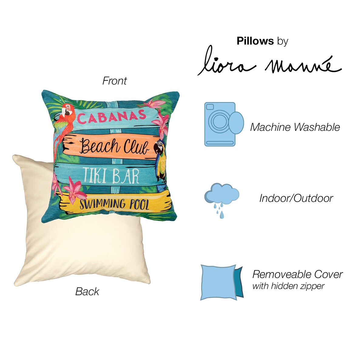 Liora Manne Illusions Summer Signs Indoor/Outdoor Pillow