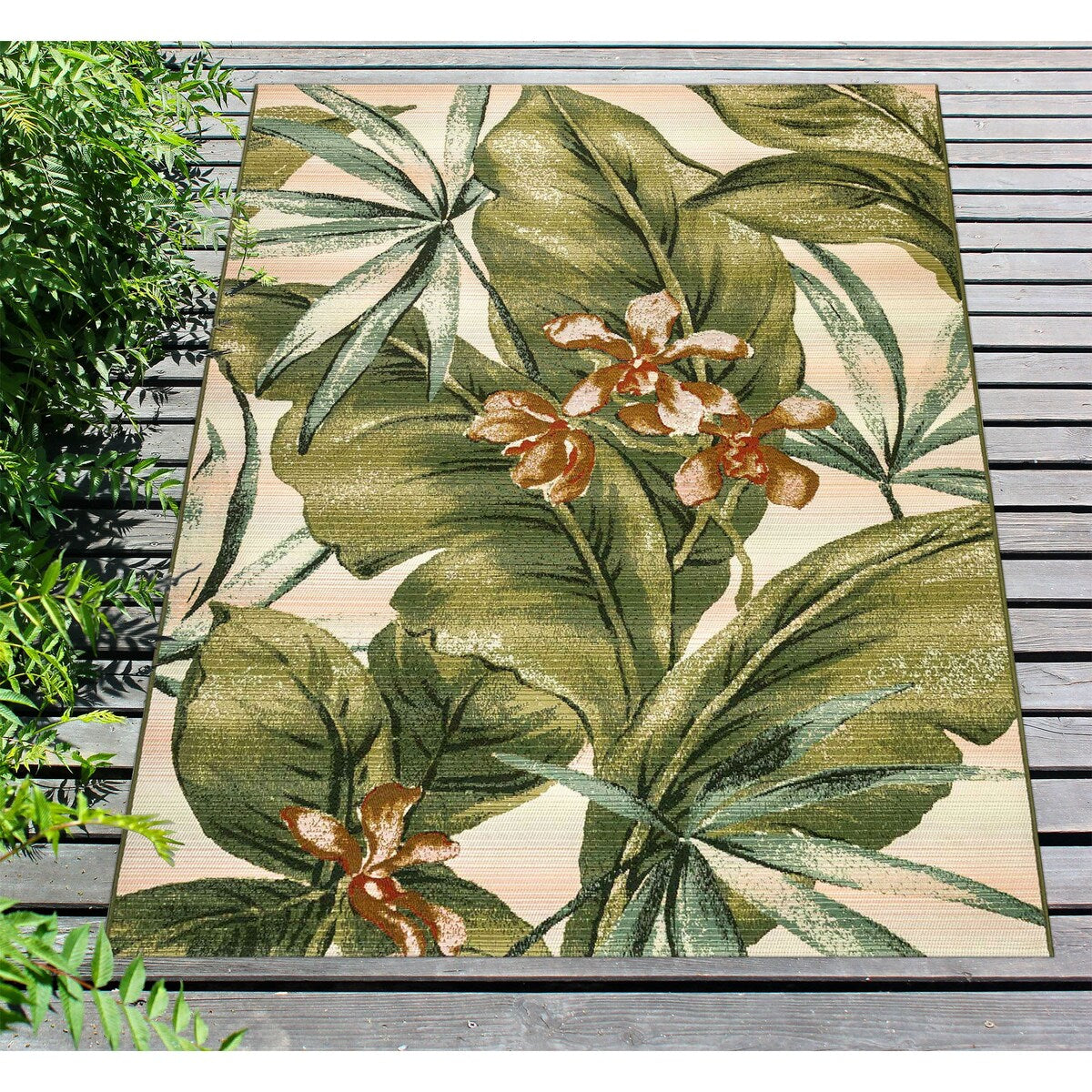 Liora Manne Marina Tropical Leaf Indoor/Outdoor Rug
