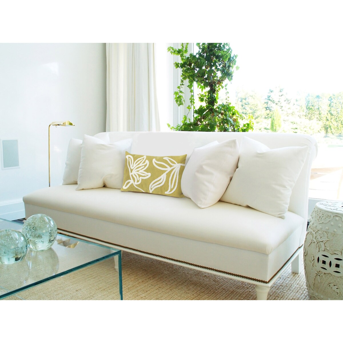 Liora Manne Visions I Windsor Indoor/Outdoor Pillow Lime 12"X20"