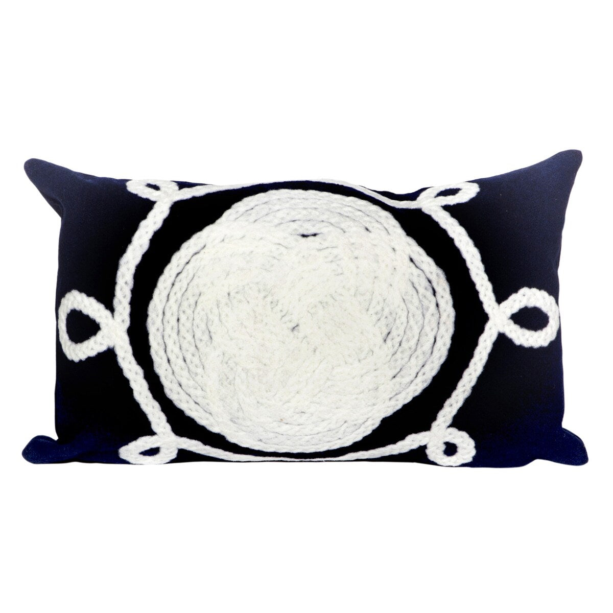 Liora Manne Visions II Ornamental Knot Indoor/Outdoor Pillow Navy 12"X20"