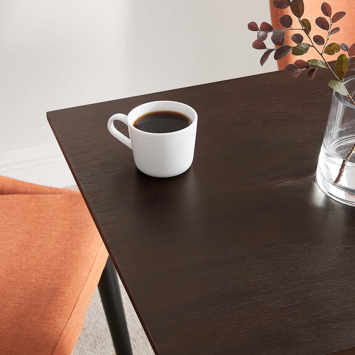Modway Lippa 24" Square Dining Table in White Cherry Walnut