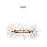 Liria 9-Light Brushed Silver-ish Champagne Beads Firework Chandelier