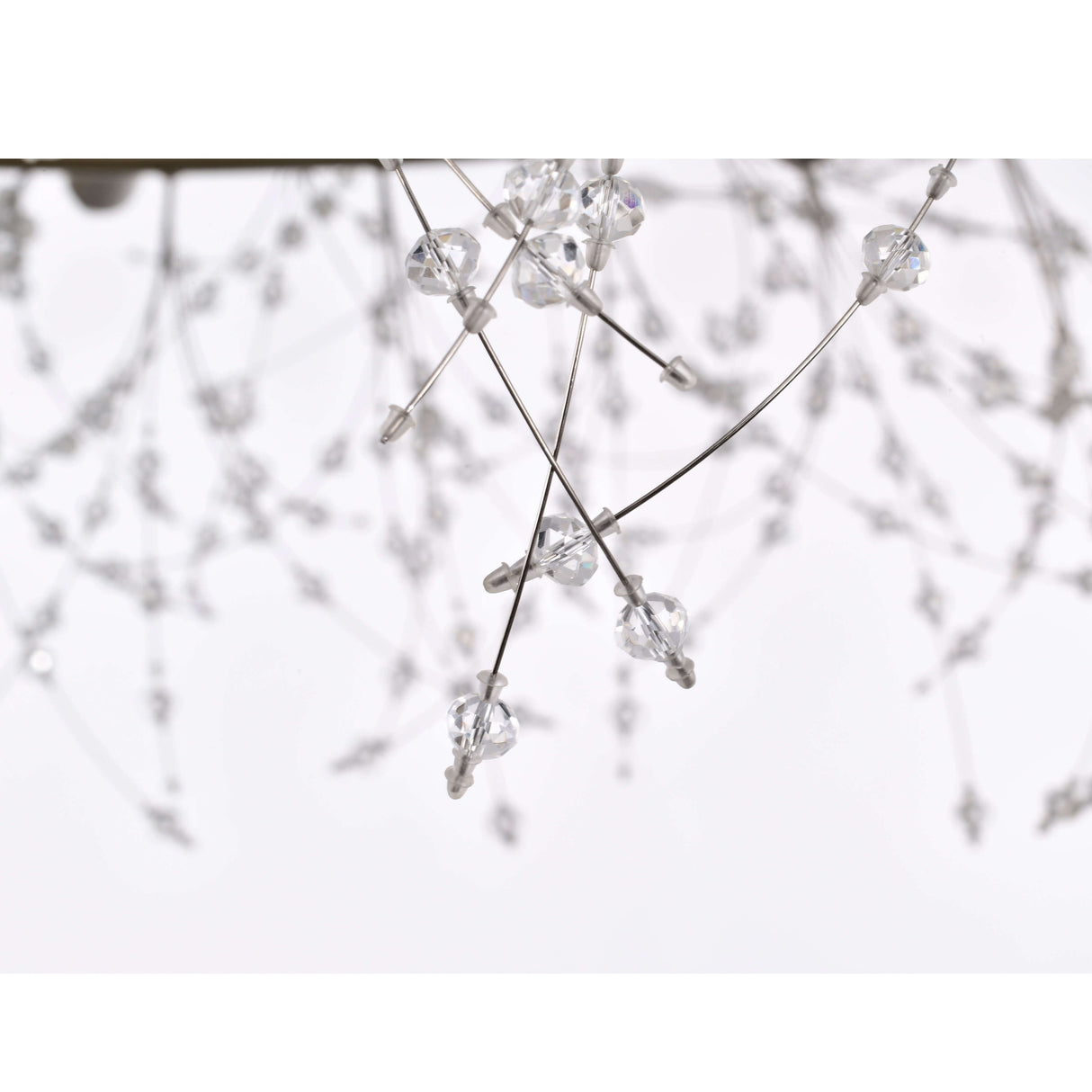 Liria 9-Light Brushed Silver-ish Champagne Beads Firework Chandelier