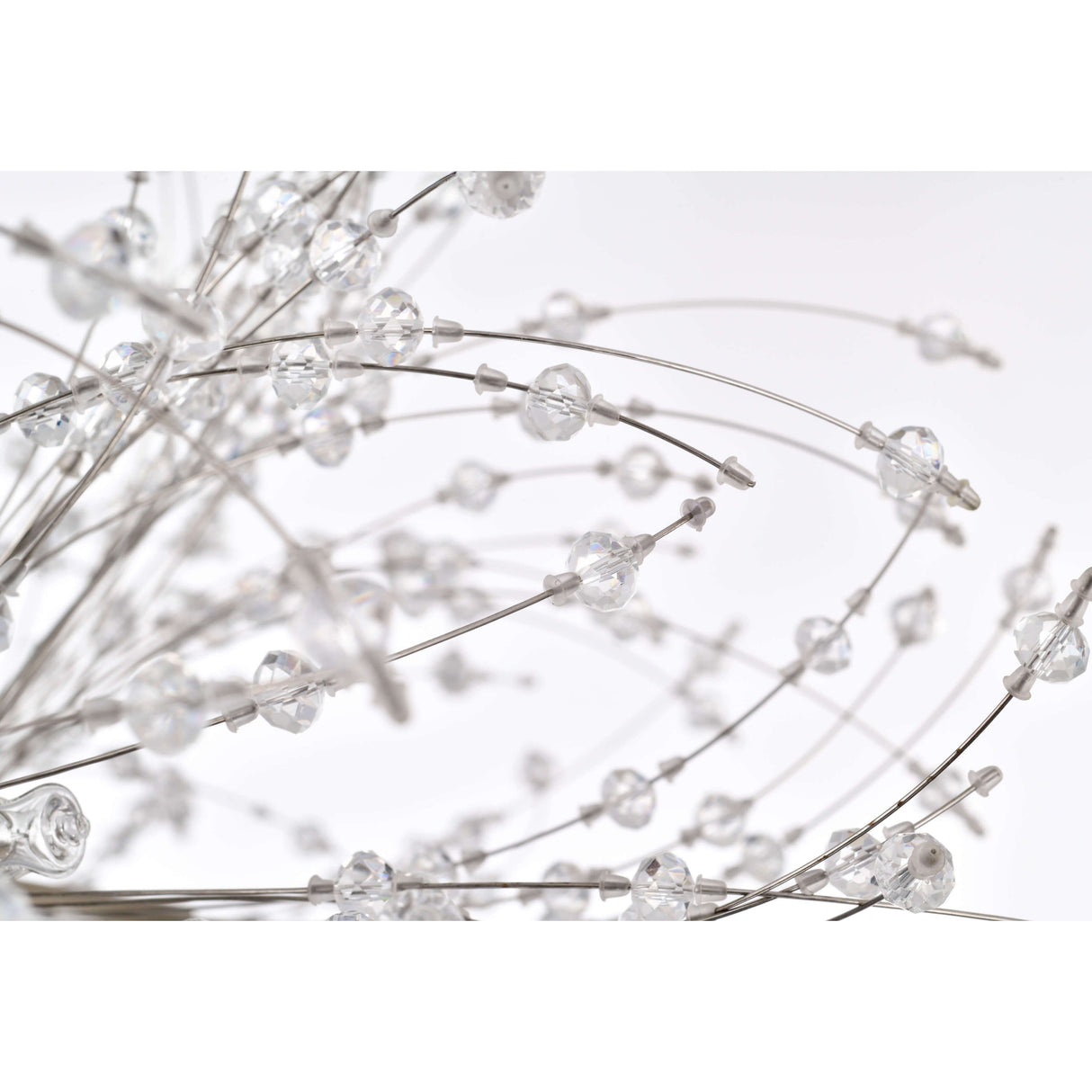 Liria 9-Light Brushed Silver-ish Champagne Beads Firework Chandelier