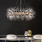 Liria 9-Light Brushed Silver-ish Champagne Beads Firework Chandelier