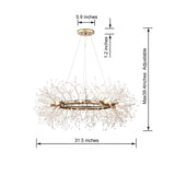 Liria 9-Light Brushed Silver-ish Champagne Beads Firework Chandelier