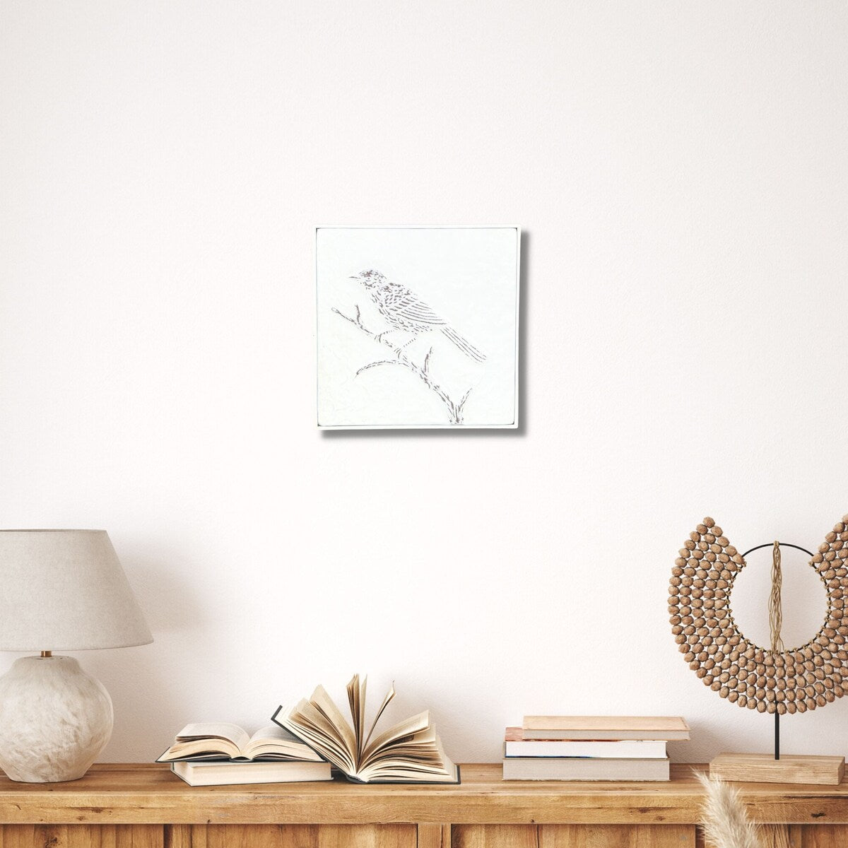Lirondelle White Metal Swallow Themed Two Tone Wall Art