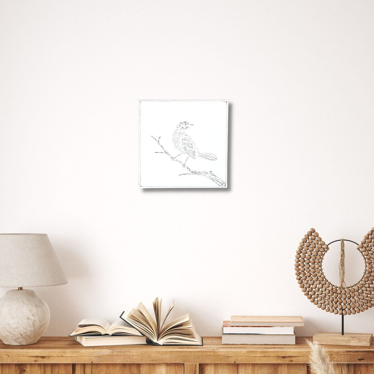 Lirondelle White Metal Swallow Themed Two Tone Wall Art