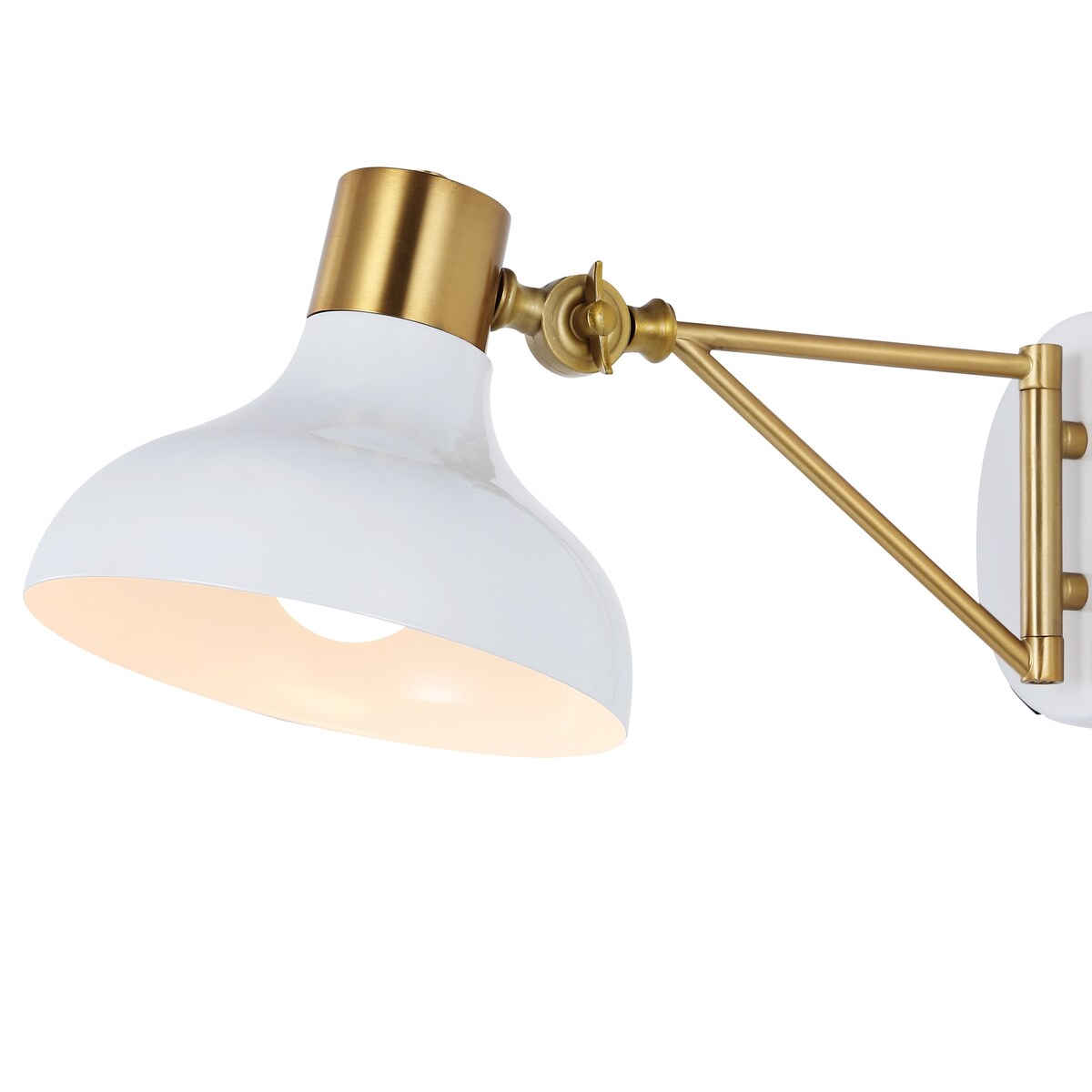 Lisa Swing Arm 1-Light Modern Midcentury Iron USB Charging Port LED Sconce, by JONATHAN Y