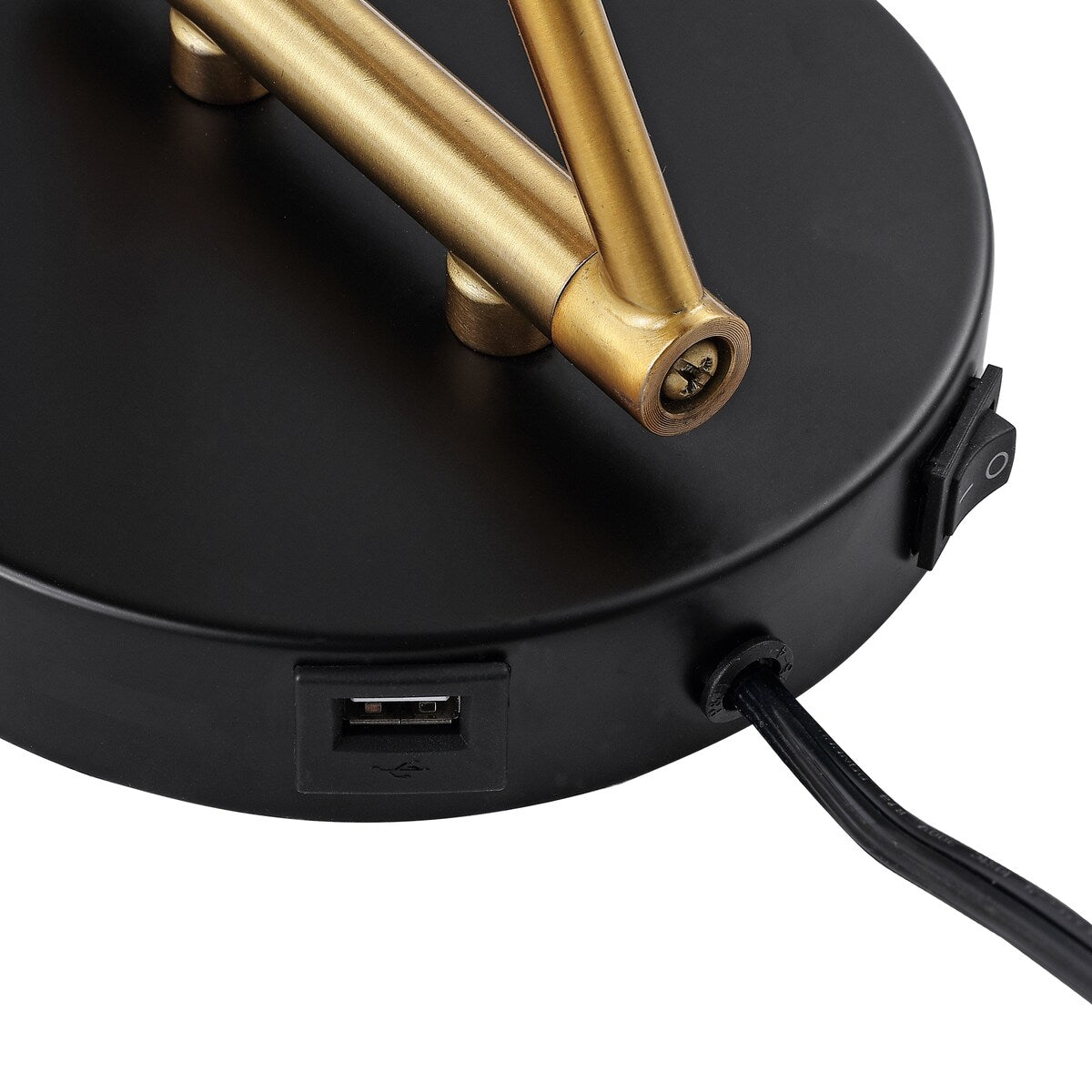 Lisa Swing Arm 1-Light Modern Midcentury Iron USB Charging Port LED Sconce, by JONATHAN Y