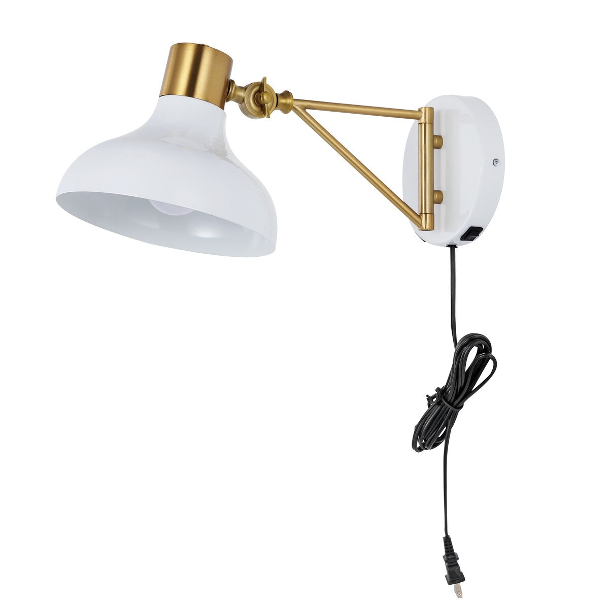 Lisa Swing Arm 1-Light Modern Midcentury Iron USB Charging Port LED Sconce, by JONATHAN Y