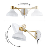 Lisa Swing Arm 1-Light Modern Midcentury Iron USB Charging Port LED Sconce, by JONATHAN Y