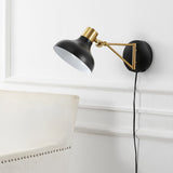 Lisa Swing Arm 1-Light Modern Midcentury Iron USB Charging Port LED Sconce, by JONATHAN Y