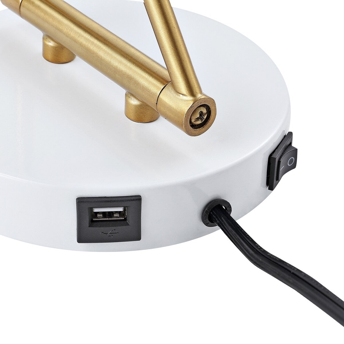 Lisa Swing Arm 1-Light Modern Midcentury Iron USB Charging Port LED Sconce, by JONATHAN Y