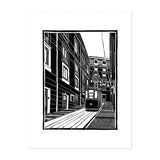 Lisbon Ascensor Da Bica Linocut Architecture Car Art Print/Poster