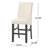 Lisette 41-inch Leather Counter Stool (Set of 2) by Christopher Knight Home