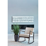 Lisette Beige Upholstered Rocking Chair with Wooden Arm