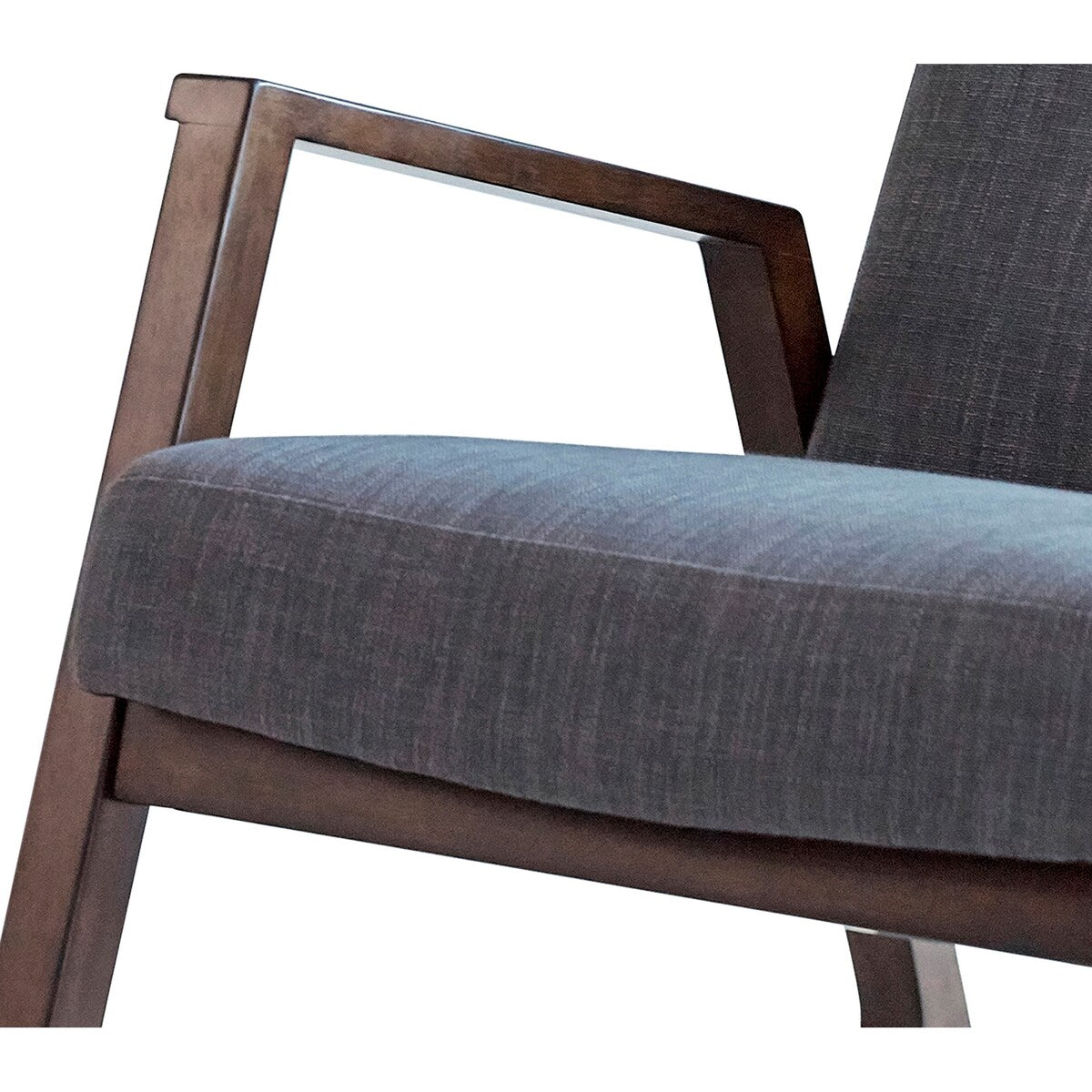 Lisette Grey Upholstered Rocking Chair with Wooden Arm