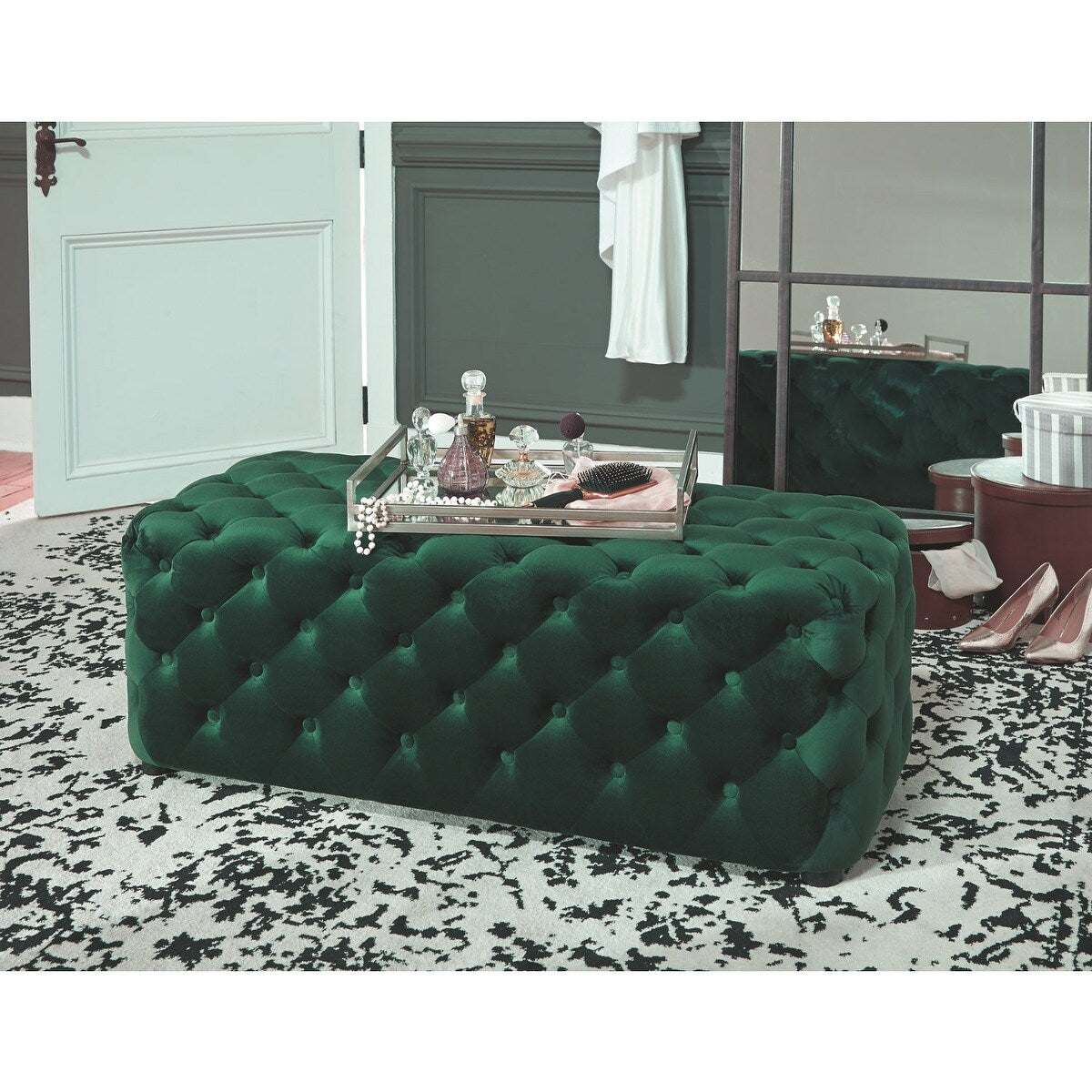 Signature Design by Ashley Brady Green Accent Ottoman