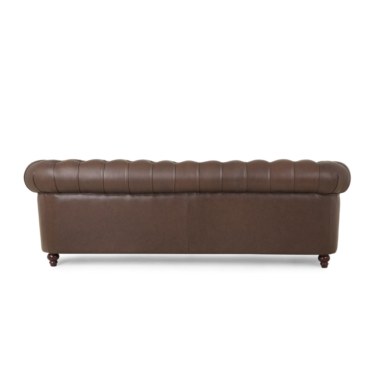 Litch Chesterfield Leather Tufted 3 Seater Top Grain Sofa by Christopher Knight Home