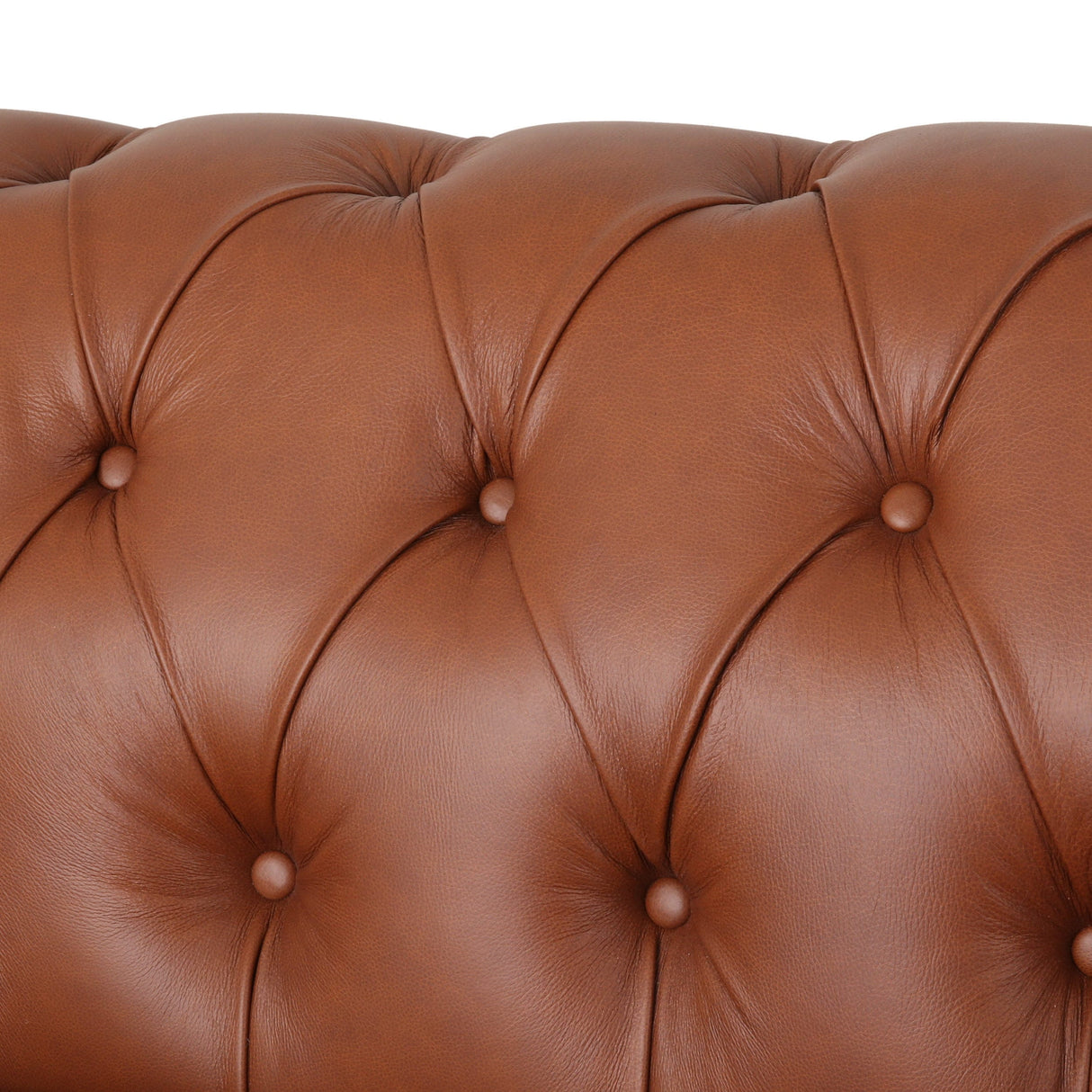 Litch Chesterfield Leather Tufted 3 Seater Top Grain Sofa by Christopher Knight Home