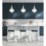 Litchfield 9" Adjustable Metal/Glass LED Pendant, Chrome by JONATHAN Y