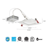 Lithonia Lighting 13.4W Ultra Thin 6 Square Baffle Dimmable Recessed Ceiling Light 3500K, Bright White in White