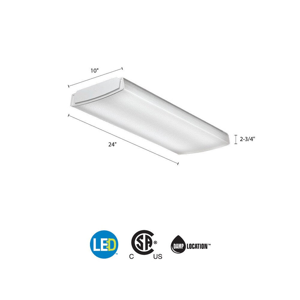 Lithonia Lighting White LED Curved 2-Foot Ceiling Light