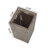 Littell Outdoor Medium and Small Cast Stone Planters (Set of 2) by Christopher Knight Home