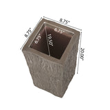 Littell Outdoor Medium and Small Cast Stone Planters (Set of 2) by Christopher Knight Home