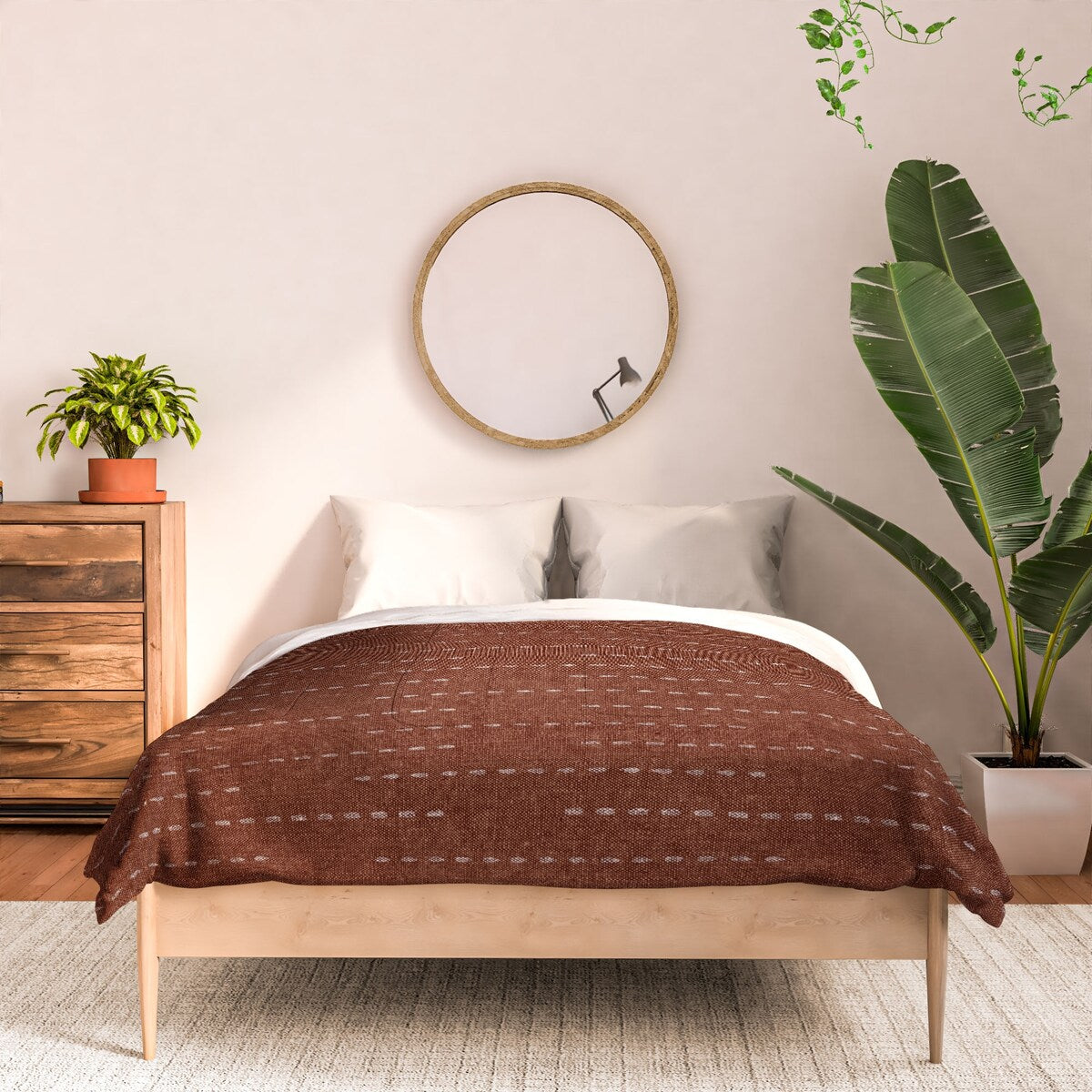 Little Arrow Design Co Running Stitch Rust Made To Order Full Comforter Set