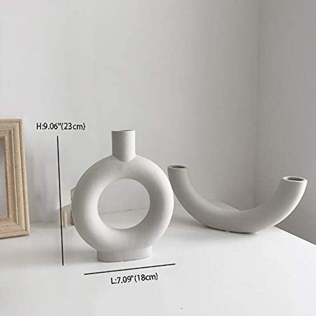 Little Gray Ceramic Modern Arts Vases Minimalist Abstraction Flowers Vase Decoration