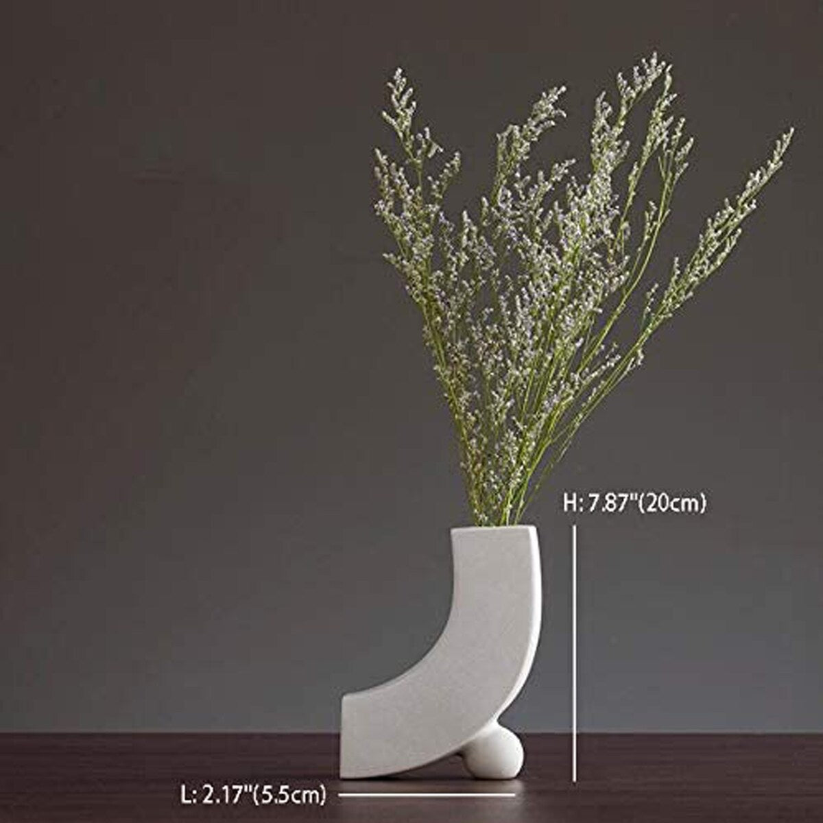 Little Gray Ceramic Modern Arts Vases Minimalist Abstraction Flowers Vase Decoration