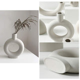 Little Gray Ceramic Modern Arts Vases Minimalist Abstraction Flowers Vase Decoration