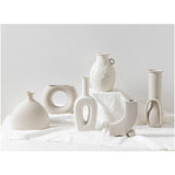 Little Gray Ceramic Modern Arts Vases Minimalist Abstraction Flowers Vase Decoration