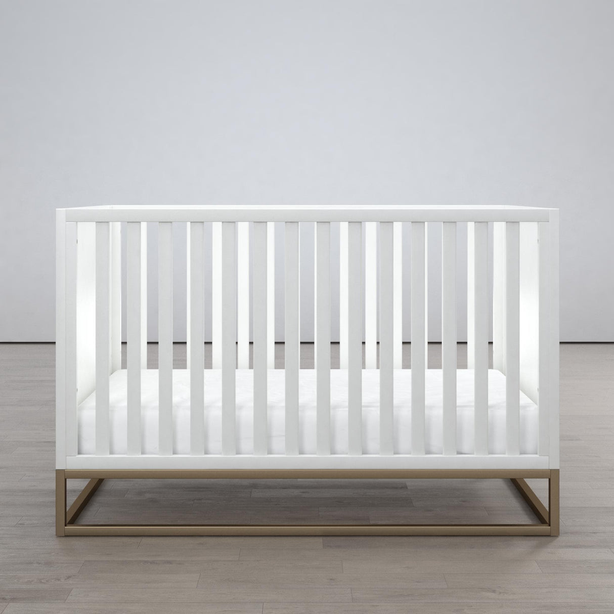 Little Seeds Haven 3 in 1 Convertible Wood Crib with Metal Base