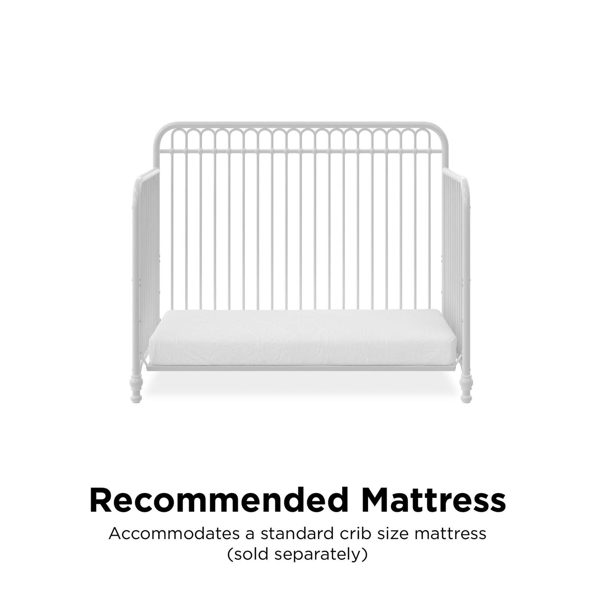 Little Seeds Ivy 3-in-1 Convertible Metal Crib