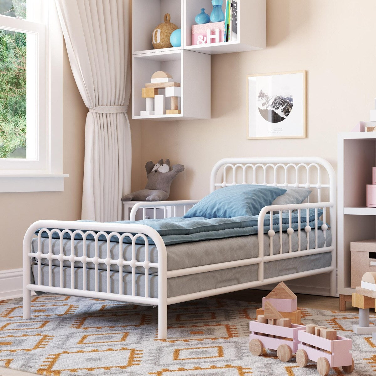Little Seeds Monarch Hill Ivy Metal Toddler Bed with Safety 1st Heavenly Dreams Baby & Toddler Mattress
