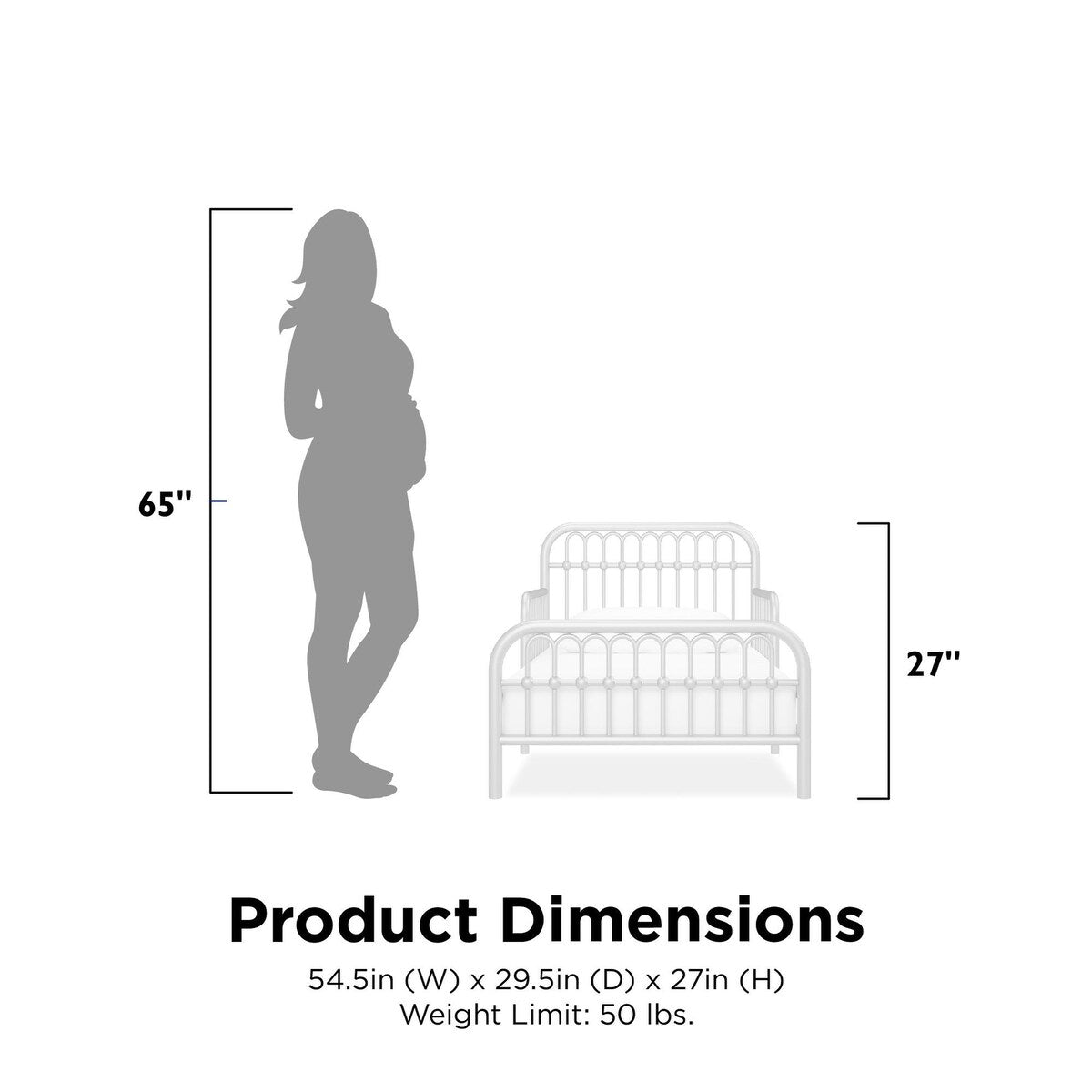 Little Seeds Monarch Hill Ivy Metal Toddler Bed with Safety 1st Heavenly Dreams Baby & Toddler Mattress