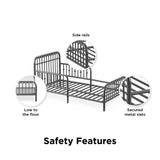 Little Seeds Monarch Hill Ivy Metal Toddler Bed with Safety 1st Heavenly Dreams Baby & Toddler Mattress