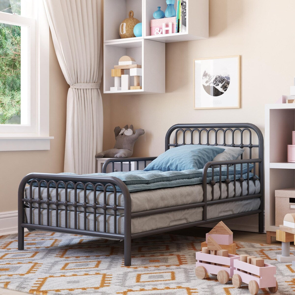 Little Seeds Monarch Hill Ivy Metal Toddler Bed with Safety 1st Heavenly Dreams Baby & Toddler Mattress